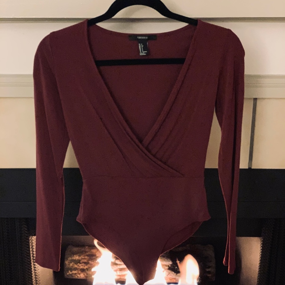 Forever 21 Women’s Bodysuit, Small, Maroon